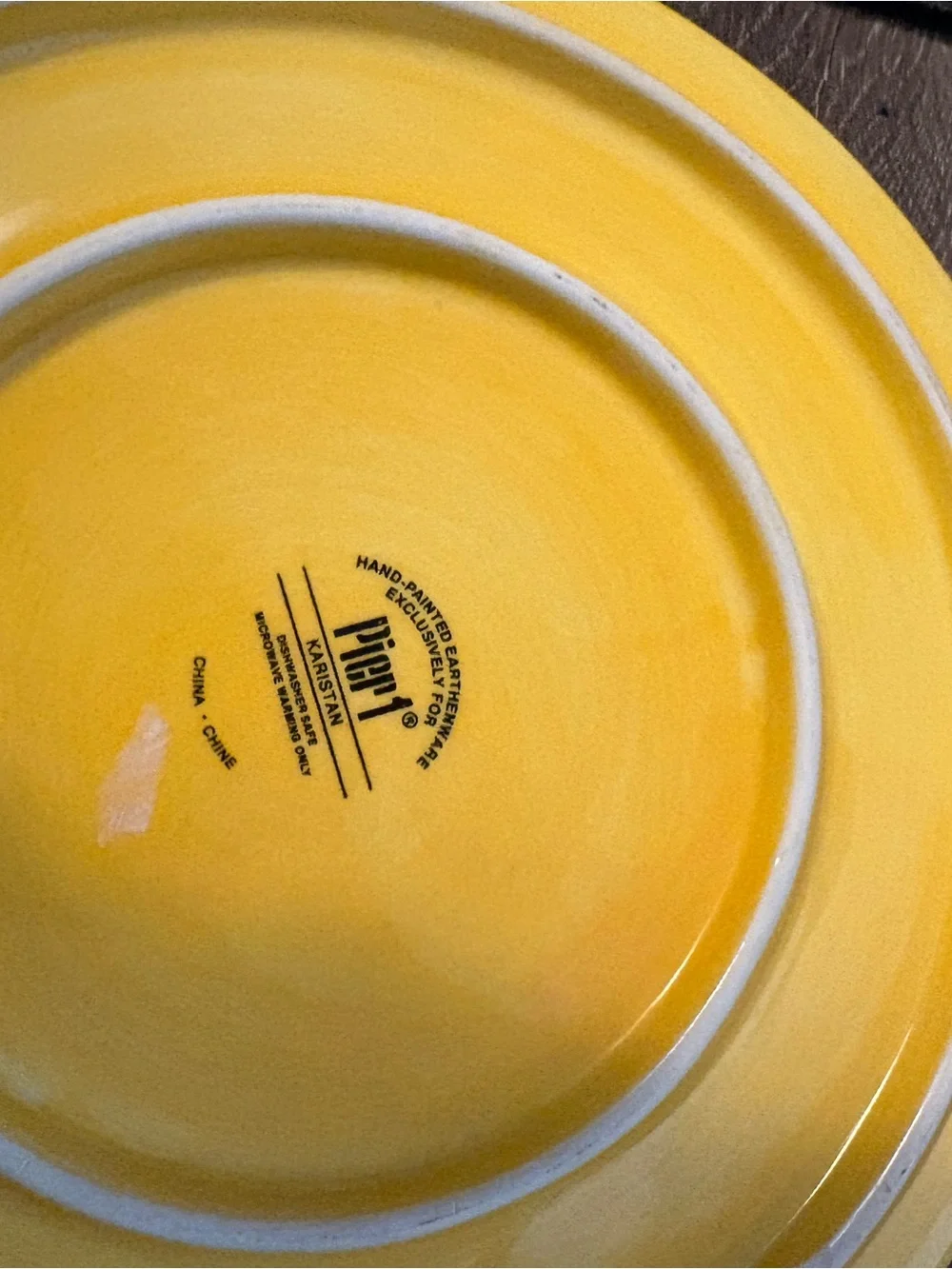 Pier 1 Hand-Painted Yellow and Orange Decorative trivet